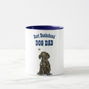 Best DACHSHUND Dog Dad Illustration Bee Mok