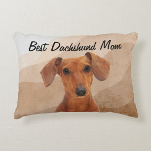 Best Dachshund Mam Accent Pillow Kussen