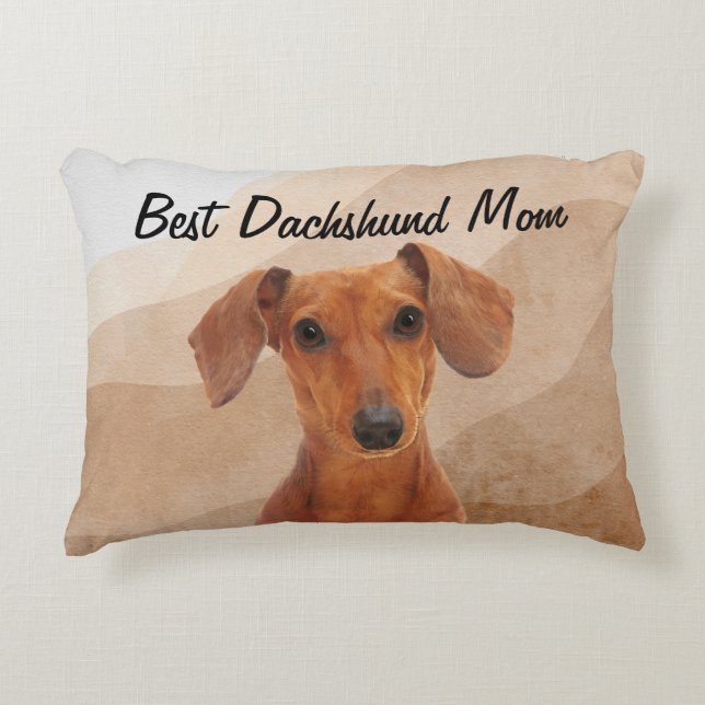 Best Dachshund Mam Accent Pillow Kussen (Voorkant)