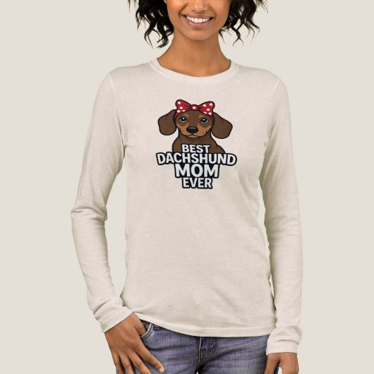 Best Dachshund Mam Tri-Blend Shirt (Voorkant)