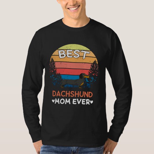 Best Dachshund Mom Ever Retro Vintage T-shirt (Voorkant)