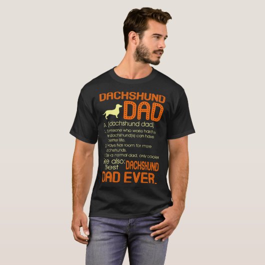 Best Dachshund Pap Ever Fathers Vaderdag Gift T-shirt (Voorkant volledig)