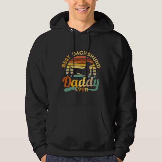 Best Dachshund Papa Ever Retro Hoodie (Voorkant)