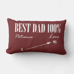 Best Dad 100% Love Patience Funky Father Cushion Kussen