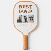 Best Dad 3 Photo Collage Family Afbeelding Pickleball Paddle (Voorkant)