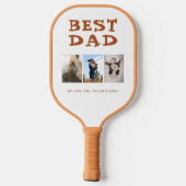 Best Dad 3 Photo Collage Family Afbeelding Pickleball Paddle (Achterkant)