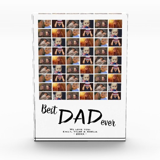 Best Dad 6 Photo Collage Family Photo Block Fotoblokken (Voorkant)