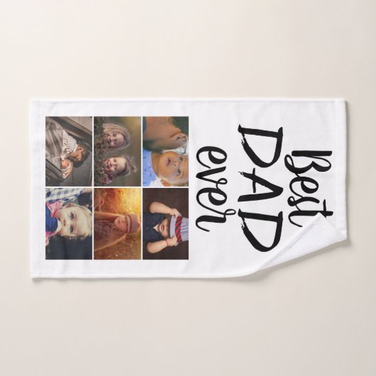 Best Dad 6 Photo Collage Family Photo Handdoek (Handdoek)