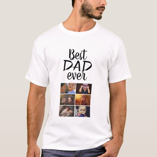 Best Dad 6 Photo Collage Family Photo T-shirt (Voorkant)
