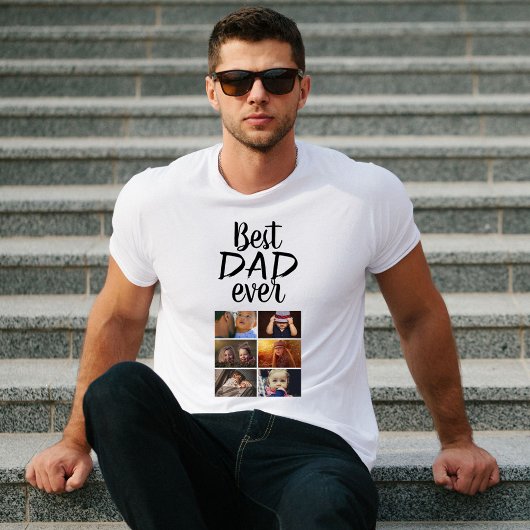 Best Dad 6 Photo Collage Family Photo T-shirt