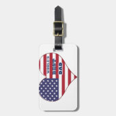 Best Dad American Flag Heart Bagagelabel (Voorkant verticaal)