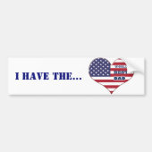 Best Dad American Flag Heart Bumpersticker (Voorkant)