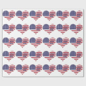 Best Dad American Flag Heart Cadeaupapier (Vlak)