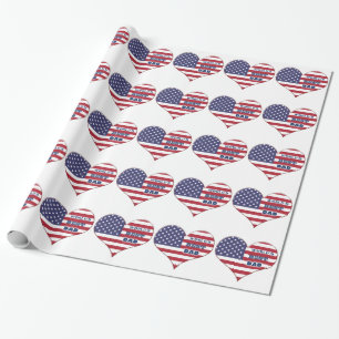 Best Dad American Flag Heart Cadeaupapier