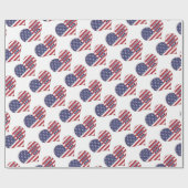 Best Dad American Flag Heart Cadeaupapier (Vlak)