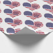 Best Dad American Flag Heart Cadeaupapier (Hoek)