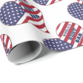 Best Dad American Flag Heart Cadeaupapier (Rol Hoek)