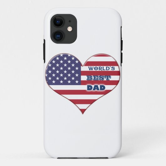 Best Dad American Flag Heart Case-Mate iPhone Case (Achterkant)