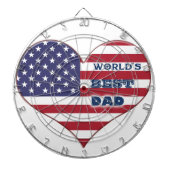Best Dad American Flag Heart Dartbord (Voorkant)