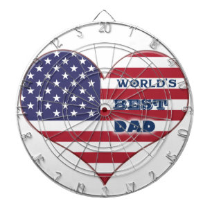 Best Dad American Flag Heart Dartbord