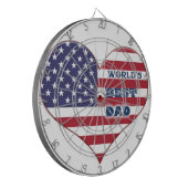 Best Dad American Flag Heart Dartbord (Voorkant Links)