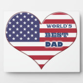 Best Dad American Flag Heart Fotoplaat (Voorkant)
