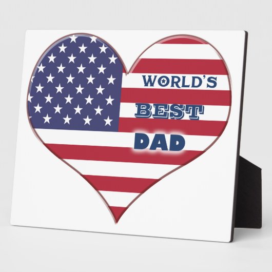Best Dad American Flag Heart Fotoplaat (Zijkant)