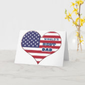 Best Dad American Flag Heart Kaart (Gele Bloem)