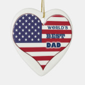Best Dad American Flag Heart Keramisch Ornament (Rechts)