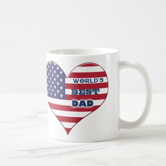 Best Dad American Flag Heart Koffiemok (Rechts)