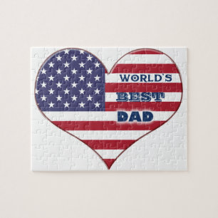 Best Dad American Flag Heart Legpuzzel