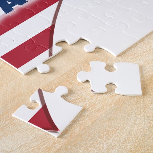 Best Dad American Flag Heart Legpuzzel (Zijkant)