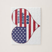 Best Dad American Flag Heart Legpuzzel (Verticaal)