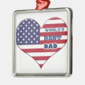 Best Dad American Flag Heart Metalen Ornament (Links)