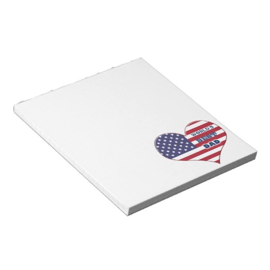 Best Dad American Flag Heart Notitieblok (Schuin)
