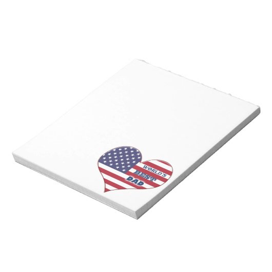 Best Dad American Flag Heart Notitieblok (Linkerzijde)