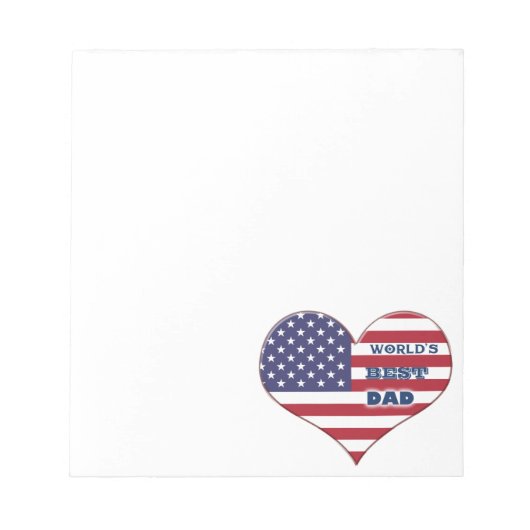 Best Dad American Flag Heart Notitieblok (Voorkant)