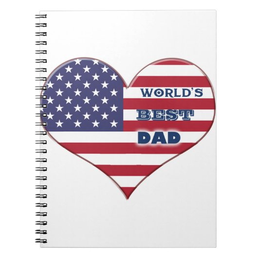 Best Dad American Flag Heart Notitieboek (Voorkant)