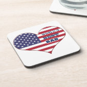 Best Dad American Flag Heart Onderzetter (Linkerzijde)