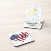 Best Dad American Flag Heart Onderzetter (Rechterzijde)