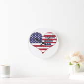 Best Dad American Flag Heart Ronde Klok (Huis)
