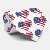 Best Dad American Flag Heart Stropdas (Opgerold)