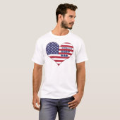 Best Dad American Flag Heart T-shirt (Voorkant volledig)