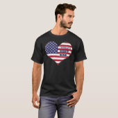 Best Dad American Flag Heart T-shirt (Voorkant volledig)
