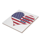 Best Dad American Flag Heart Tegeltje (Zijkant)