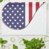 Best Dad American Flag Heart Theedoek (Gevouwen)