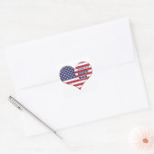Best Dad American Flag Heart Vierkante Sticker (Envelop)