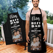 Best Dad and Husband Family Photo Keepomwille Blac Schort