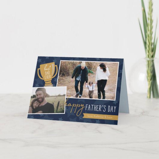 Best Dad Award Foto Wenskaart Kaart (Voorkant)