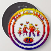 Best Dad Award Rainbow Family Button (Voorkant /achterkant)